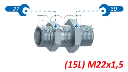 HYDRAULISCHE SCHOTTVERSCHRAUBUNG DOPPELVERBINDER (15L) M22X1,5