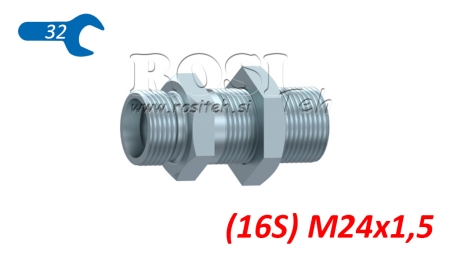 CONNETTORE PASSAPARETE IDRAULICO DOPPIO (16S) M24X1,5