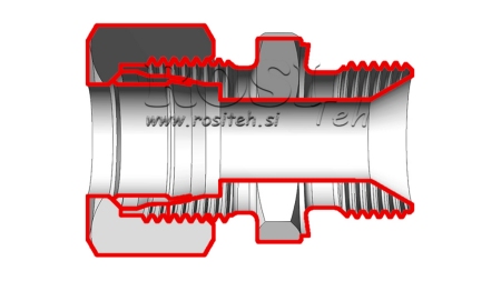 HYDRAULICKÝ DVOJITÝ SKRUTKOVÝ SPOJ S MATICOU AL6-BSP1/8
