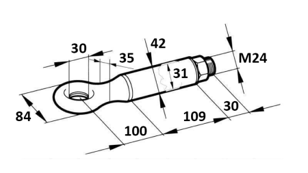ŤAŽNÉ OKO OTOČNÉ FI30 2.500/400KG