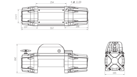 24 V CABRESTANTE ELÉCTRICO RS-12000 - 5440 kg - CUERDA SINTÉTICA - ECO