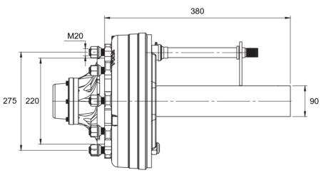 POLOOS S BRZDAMI - 5000 kg (8 SKRUTIEK) - 380 mm