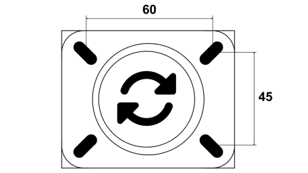 RUOTA 75mm CON BASE GIREVOLE