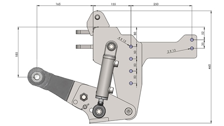 UNIVERZÁLIS FRONT HIDRAULIKA CAT. 1 - PROFI STANDARD TRAKTORHOZ 800 KG (RAL AZ ÖN VÁLASZTÁSA SZERINT)