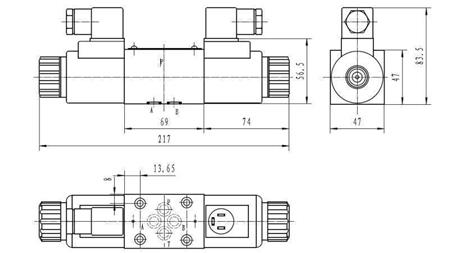 VÁLVULA ELETROMAGNÉTICA HIDRÁULICA CETOP 3 12/24/230V N6_dimensões