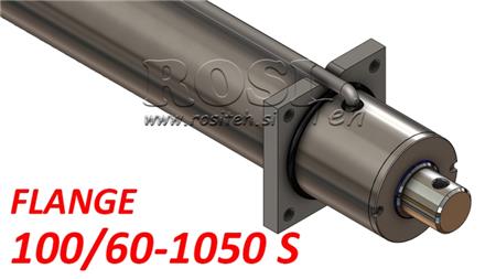 cilindro idraulico con piastra di montaggio e tubi 100/60-1050