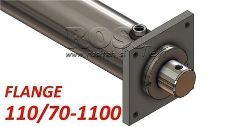 hydraulic cylinder with mounting plate 110/70-1100