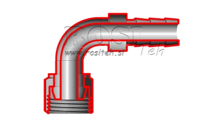 HIDRAULIČNI PRIKLJUČAK ŽENSKI 3/4 KOLJENO 90° ZA GUMENO CRIJEVO FI 19-20