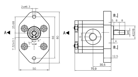 HYDRAULIC PUMP 00A2X032 GR.0 - 2cc - LEFT