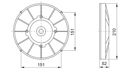 AXIAL LÜFTER - VENTILATOR 190 mm - ABLEITEND 24V