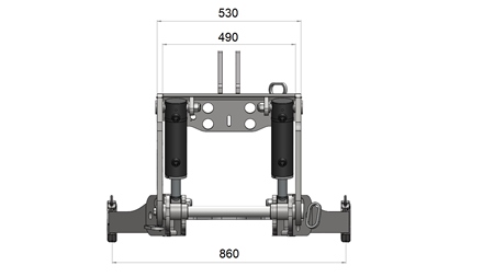 UNIVERZÁLIS FRONT HIDRAULIKA CAT. 2 TRAKTORHOZ 1500 KG (RAL AZ ÖN VÁLASZTÁSA SZERINT)