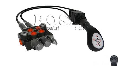 JOYSTICK 2x BUTON CU PULI 2.5 m ȘI VALVĂ HIDRAULICĂ 2xP40 l.