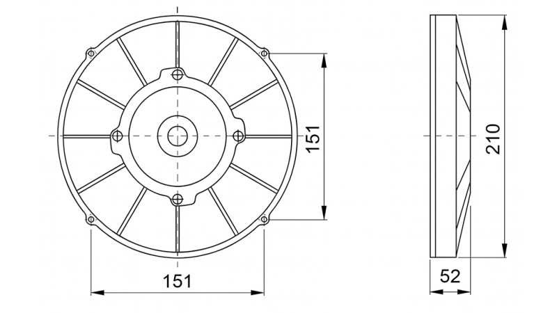 AXIAL LÜFTER - VENTILATOR 190 mm - ABLEITEND 24V