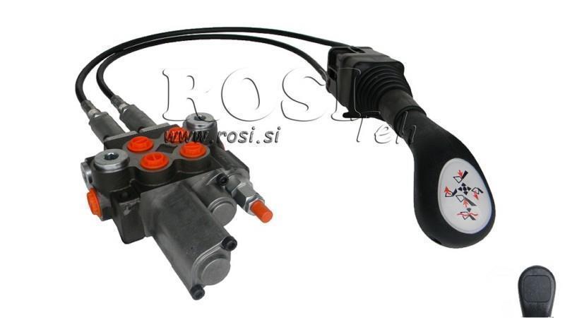 JOYSTICK 2x BOTÃO COM POLIA 3 m E VÁLVULA HIDRÁULICA 2xP40 l. FLOTANTE