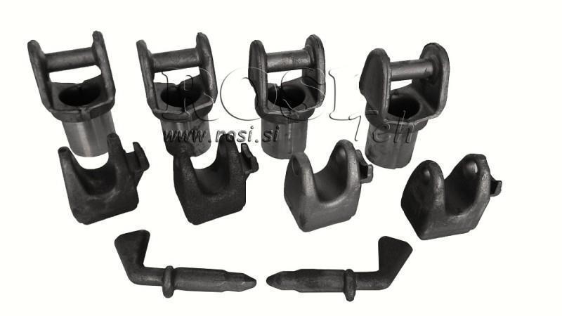 SET OF HOLDERS FOR DUMP TRUCK CASSIS FOR FORKLIFT