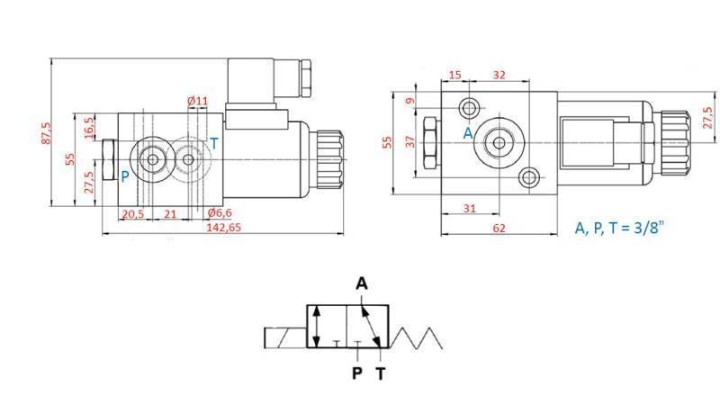 3 WAY VALVE 3/8 220V - 50lit