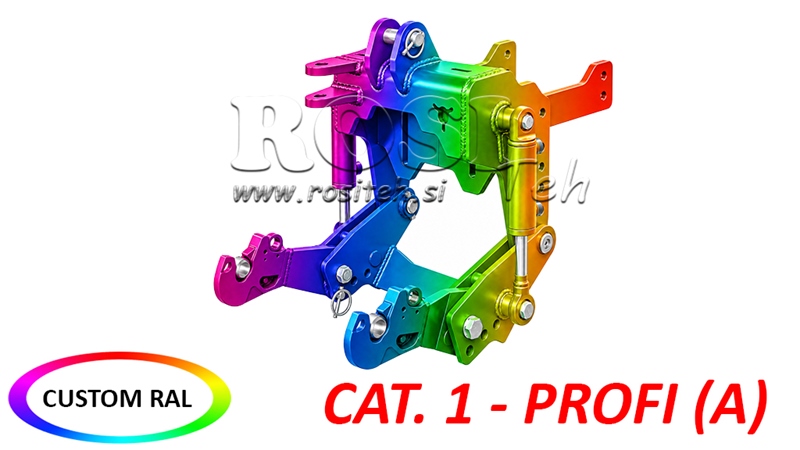 KOMPLETNÝ TROJBODOVÝ ZÁVES UNIVERZÁLNY CAT. 1 - PROFI AUTOMATIC PRE TRAKTOR 800 KG (RAL PODĽA VÁŠHO VÝBERU)