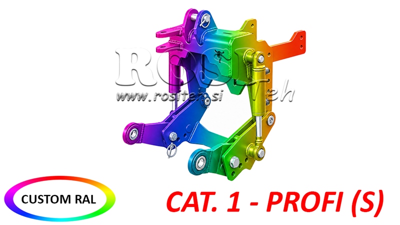 KOMPLETNÝ TROJBODOVÝ ZÁVES UNIVERZÁLNY CAT. 1 - PROFI STANDARD PRE TRAKTOR 800 KG (RAL PODĽA VÁŠHO VÝBERU)