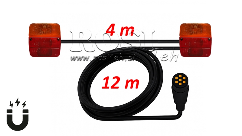 MÁGNESES FÉNYEK KÁBELLEL 12M+4M