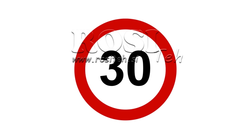 ETIQUETA DE LÍMITE DE VELOCIDAD 30KM/H