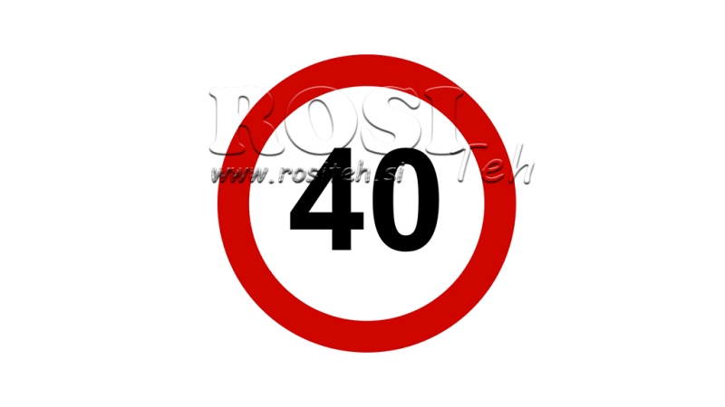 AUTOCOLLANT DE LIMITE DE VITESSE 40KM/H