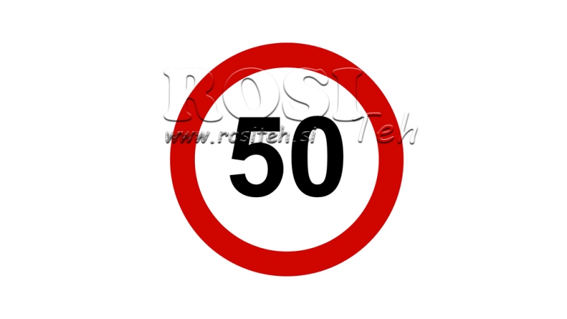 AUTOCOLLANT DE LIMITE DE VITESSE 50KM/H