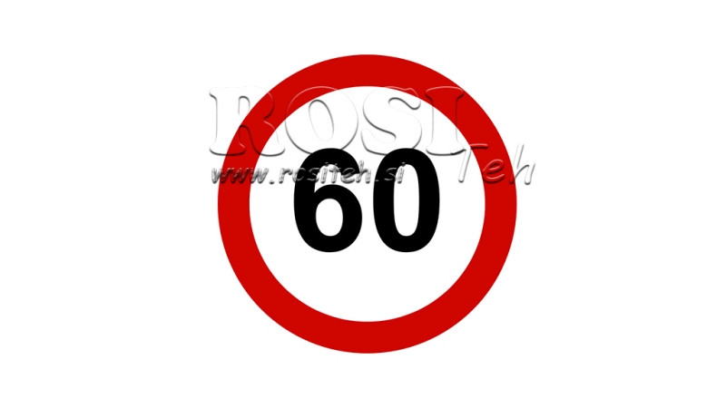 AUTOCOLLANT DE LIMITE DE VITESSE 60KM/H