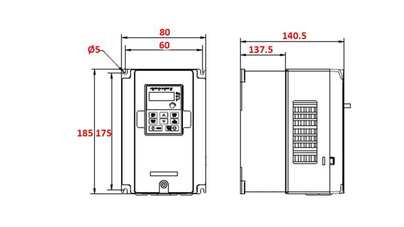 CONVERTITORE DI FREQUENZA-INVERTER 3Fase 2.2kW GD20-2R2G-4-EU