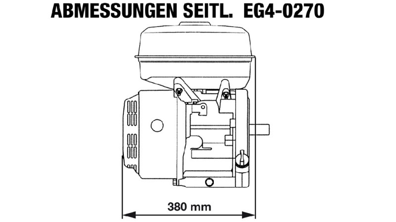 benzininis variklis EG4-270cc-6.56kW-8.92AG-3,600 RPM-H-KW25x88.2-rankinis paleidimas