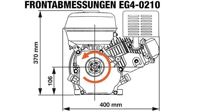 benzininis variklis EG4-200cc-5.10kW-3,600 RPM-H-KW20x53-rankinis užvedimas