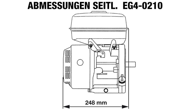 benzininis variklis EG4-200cc-5.10kW-3,600 RPM-H-KW20x53-rankinis užvedimas