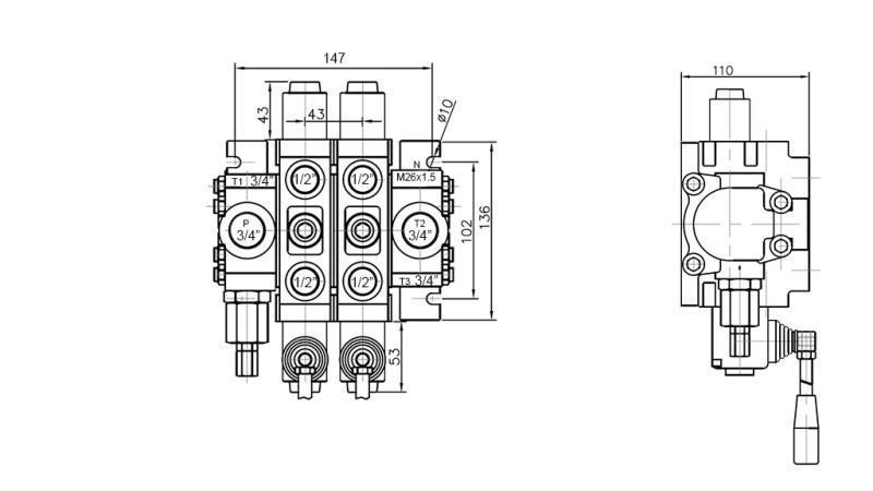 HYDRAULICKÝ VENTIL 2xPC70