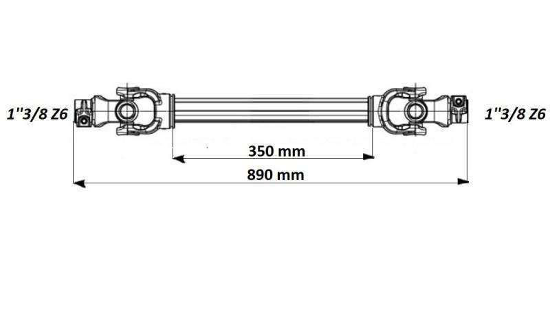 ECO CARDAN 890mm 30-75PK STANDAARD - afmetingen
