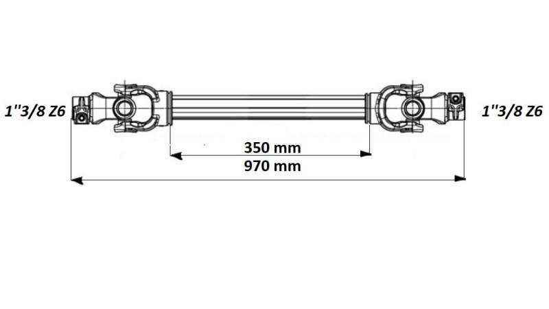 ECO CARDAN 970mm 70-110HP LAMELLA - mitat