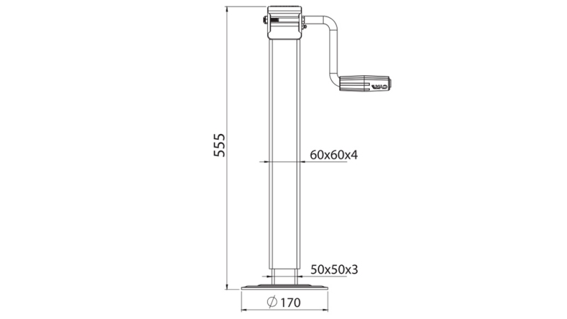 GWINTOWANA NOGA WSPARCIA 350mm - 1,000kg