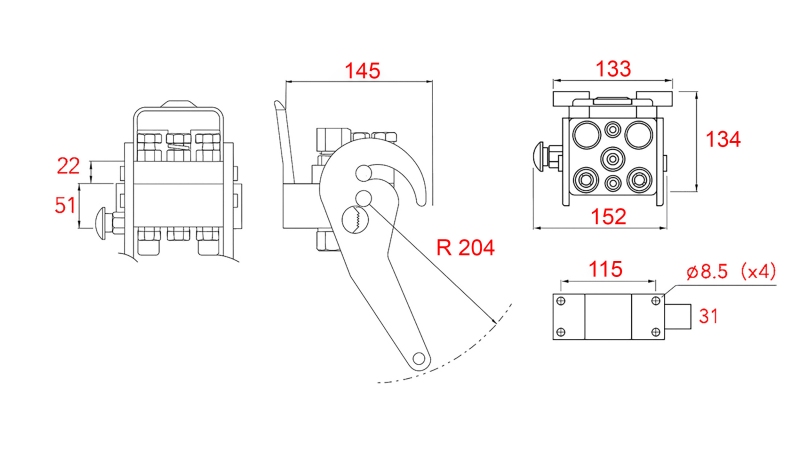 MULTI-FASTER COUPLING 3 WAY BSP 1/4 MOBILE PART