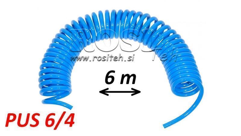 PUS 6/4 6m UNBEHANDELT BLAUER LUFTSCHLAUCH SPIRAL