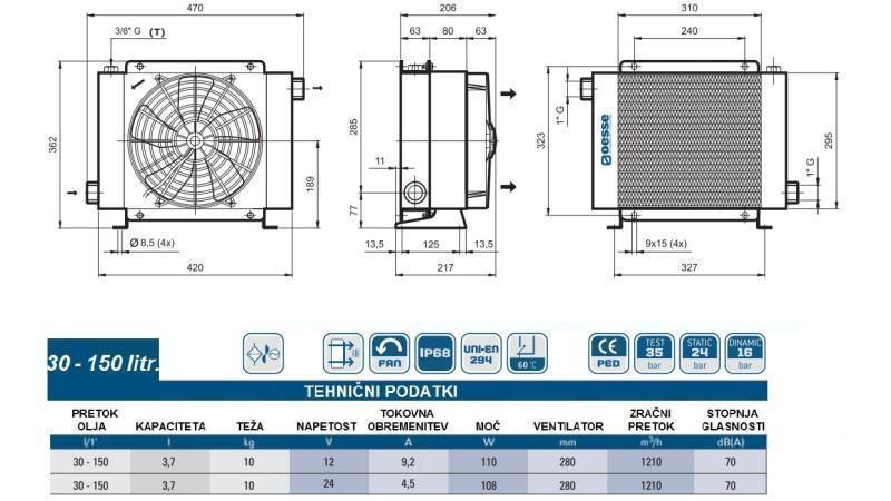 ALIEJŲ ŠALDYTUVAS DC 24V HY02404 30-150 LIT