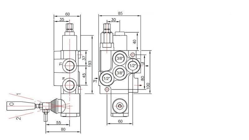 HYDRAULIKVENTIL 1xP40 EINERICHTUNG B1