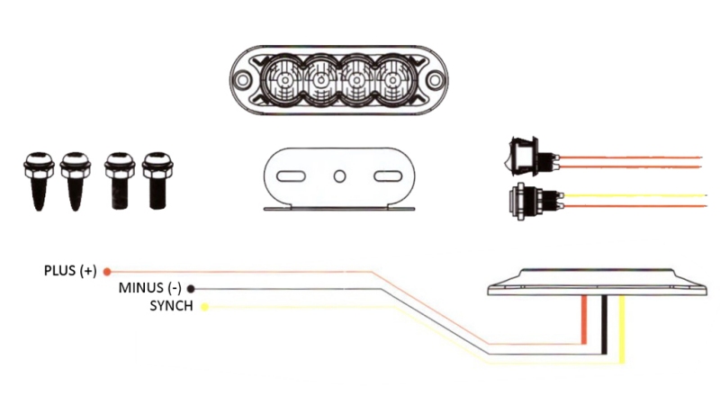 LED STROBOSKOPICKÉ SVĚTLO 12/24V
