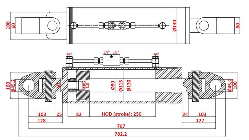 HYDRAULISK TREKKER SPESIAL - 4. KLASSE 115/50-250 (180-380HK)(45.2mm)