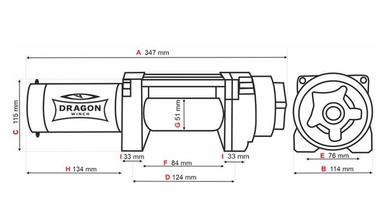 12 V ELEKTRINIS WINCH DWH 3500 HD - 1588 kg - SINTEZINĖ VIRVĖ