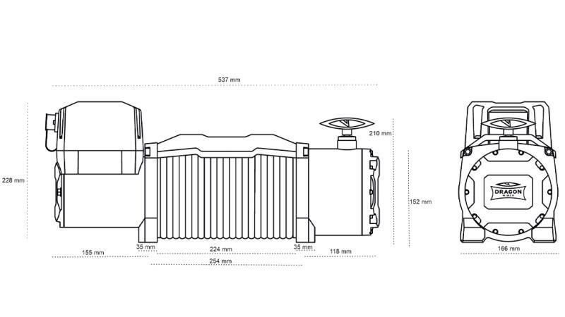 12 V ELEKTRINIS LAIDINIS WINCH DWM 13000 HD - 5897 kg