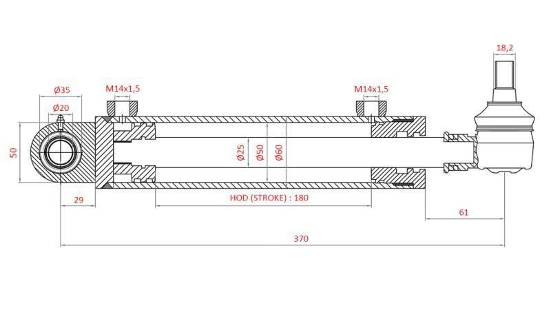 HIDRAULISKAIS STŪRES CILINDRS FIAT-NEW HOLLAND OEM-5173176