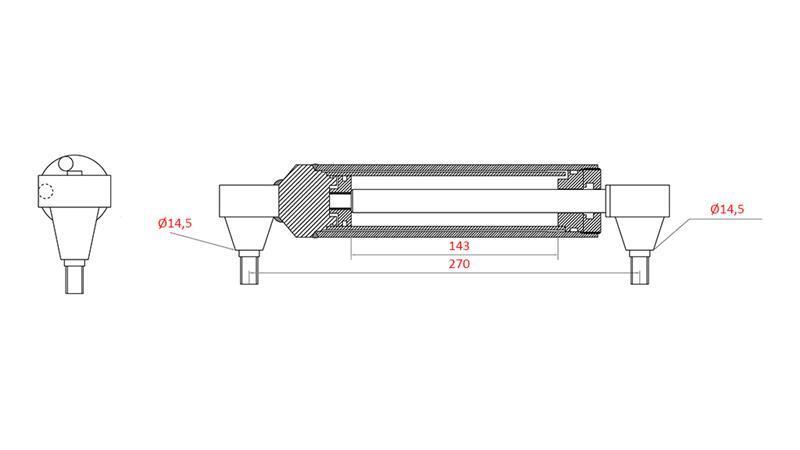 HYDRAULISK STYRESYLINDER MASSEY FERGUSON OEM-3401241M91, 0011404U91, 168009M92, 183179M91, 185