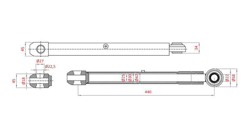 HIDROKABU STŪRES CILINDRS MASSEY FERGUSON OEM-1748456M92, 3773710M91