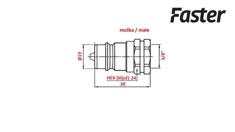 ACCOPPIATORE RAPIDO MASCHIO TRACTOR 3/8 Faster