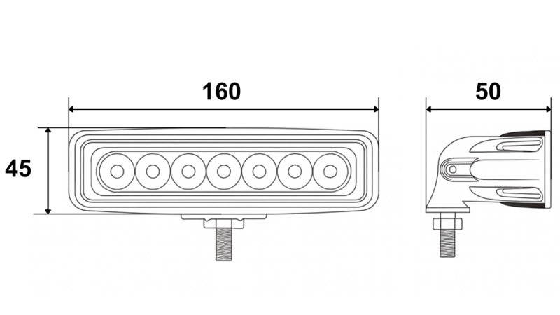 LED DARBO ŠVIESA - ŠVIESA 6 LED 18W 12V-24V