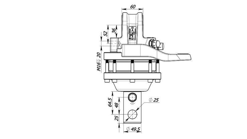 HYDRAULISK ROTATOR 3000/1500 KG MED AKSEL