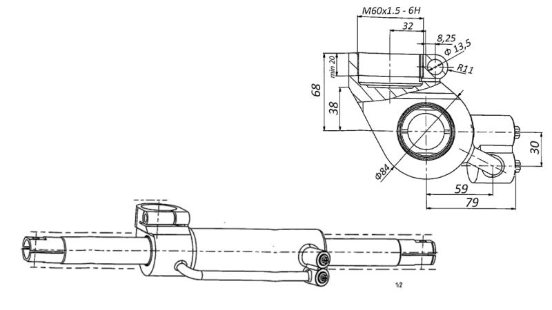 HYDRAULICKÝ RIADIACI CYLINDER MASSEY FERGUSON OEM-6202491M91